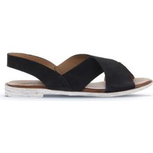 Bueno Shoes 01WA3015 Siyah Alf Süet Kadın Düz Sandalet