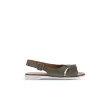 Bueno Shoes 01WA3018 Haki Alf Süet Kadın Düz Sandalet