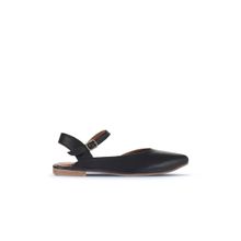 Bueno Shoes 01WA3310 Siyah Deri Kadın Düz Sandalet