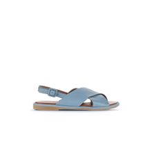 Bueno Shoes 01WA3600 Mavi Açık Deri Kadın Düz Sandalet