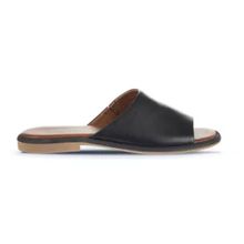 Bueno Shoes 01WA3602 Siyah Deri Kadın Düz Terlik