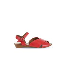 Bueno Shoes 01WA4403 Kırmızı Deri Kadın Düz Sandalet