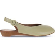 Bueno Shoes 01WA4406 Haki Deri Kadın Düz Sandalet