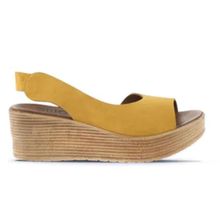 Bueno Shoes 01WA4702 Sarı Alf Süet Dolgu Topuklu Kadın Sandalet