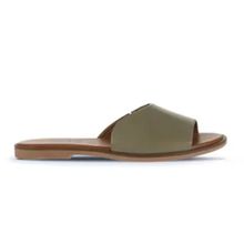 Bueno Shoes 01WA5701 Yeşil Deri Kadın Düz Terlik