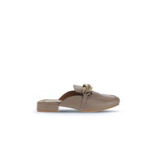 Bueno Shoes 01WA6500 Gri Deri Kadın Topuklu Terlik