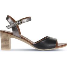 Bueno Shoes 01WA8000 Siyah Deri Kadın Topuklu Sandalet