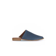 Bueno Shoes 01WA9200 Mavi Deri Kadın Düz Terlik