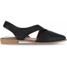 Bueno Shoes 01WA9202 Siyah Deri Kadın Düz Sandalet