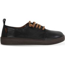 Bueno Shoes 01WF1803 Siyah Açık Kahve Deri Kadın Düz Ayakkabı