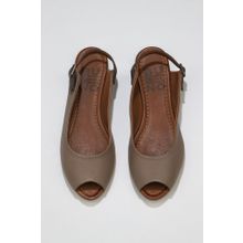 Bueno Shoes 01WJ2100 Gri Taba Deri Kadın Düz Sandalet