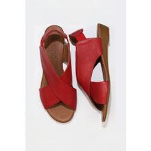 Bueno Shoes 01WL2408 Kırmızı Deri Kadın Düz Sandalet