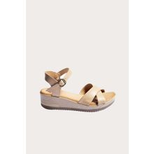 Bueno Shoes 01wl3303 Gül Kurusu Deri Kadın Dolgu Topuklu Sandalet