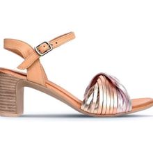 Bueno Shoes 01WN1520 Pudra Multi Deri Kadın Topuklu Sandalet