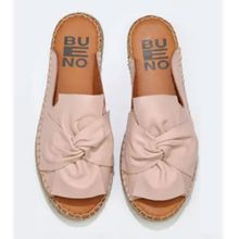 Bueno Shoes 01WN1632 Pembe Deri Kadın Espadril Terlik