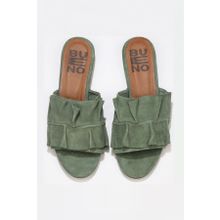 Bueno Shoes 01WN1908 Yeşil Açık Süet Kadın Düz Terlik