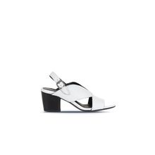 Bueno Shoes 01WN2603 Beyaz Deri Kadın Topuklu Sandalet
