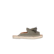 Bueno Shoes 01WN3105 Yeşil Deri Kadın Espadril Terlik