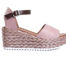 Bueno Shoes 01WN3601 Gül Kurusu Kadın Deri Dolgu Topuklu Sandalet
