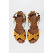 Bueno Shoes 01WN3808 Sarı Deri Kadın Sandalet