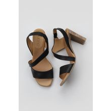 Bueno Shoes 01WN4100 Siyah Deri Kadın Sandalet
