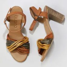 Bueno Shoes 01WN4302 Sarı Multi Deri Kadın Topuklu Sandalet