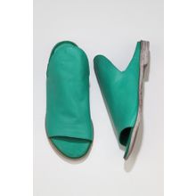 Bueno Shoes 01WN5019 Yeşil Deri Kadın Düz Terlik