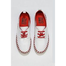 Bueno Shoes 01wq0200 Beyaz Kırmızı Deri Kadın Düz Ayakkabı