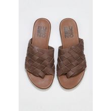 Bueno Shoes 01wq0501 Gri Deri Kadın Parmak Arası Terlik