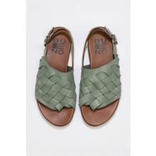 Bueno Shoes 01wq0506 Yeşil Deri Kadın Düz Sandalet