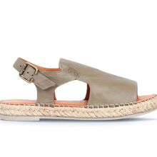 Bueno Shoes 01WQ1125 Yeşil Deri Kadın Espadril Sandalet