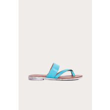 Bueno Shoes 01wq2012 Turkuaz Deri Kadın Düz Sandalet