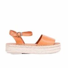 Bueno Shoes 01WQ3515 Taba Deri Kadın Dolgu Topuklu Sandalet