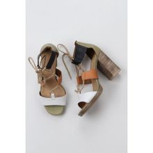 Bueno Shoes 01WQ4605 Beyaz Multi Deri Kadın Topuklu Sandalet