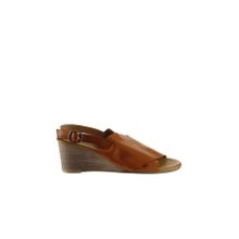 Bueno Shoes 01WQ8603 Taba Deri Kadın Dolgu Topuklu Sandalet