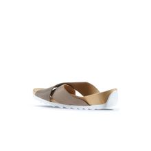 Bueno Shoes 01WS0502 Gri Deri Kadın Dolgu Topuklu Terlik