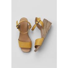 Bueno Shoes 01WS10304 Sarı Deri Kadın Dolgu Topuklu Espadril Sandalet