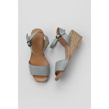 Bueno Shoes 01WS10304 Turkuaz Deri Dolgu Topuklu Kadın Espadril Sandalet