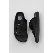 Bueno Shoes 01WS11001 Siyah Nubuk Kadın Düz Terlik