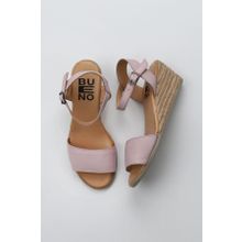 Bueno Shoes 01WS11101 Pembe Deri Kadın Dolgu Topuklu Espadril Sandalet