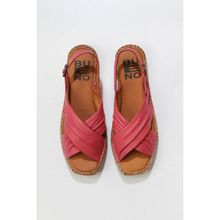 Bueno Shoes 01WS1807 Fuşya Deri Kadın Espadril Sandalet