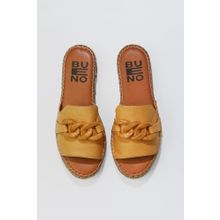 Bueno Shoes 01WS1821 Sarı Deri Kadın Espadril Terlik