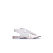 Bueno Shoes 01WS2510 Gri Yılan Deri Kadın Düz Sandalet