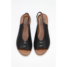 Bueno Shoes 01WS2512 Siyah Deri Kadın Düz Sandalet