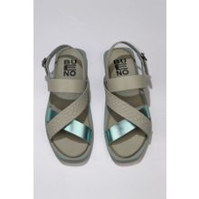 Bueno Shoes 01ws2816 Yeşil Deri Kadın Düz Sandalet