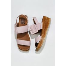Bueno Shoes 01WS5908 Pembe Deri Kadın Dolgu Topuklu Sandalet