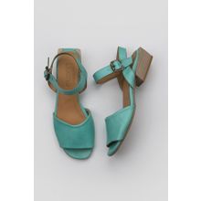 Bueno Shoes 01WS7504 Yeşil Deri Kadın Topuklu Sandalet