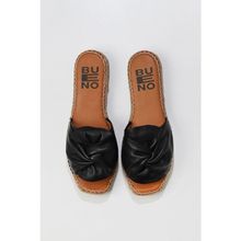 Bueno Shoes 01WS9900 Siyah Deri Kadın Espadril Terlik