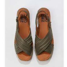 Bueno Shoes 01WS9912 Yeşil Deri Kadın Espadril Sandalet