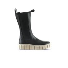 Bueno Shoes 01WT3410 Siyah Deri Kadın Dolgu Topuklu Bot